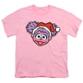 thumbnail image 2 of Sesame Street Christmas Santa Hat Abby Cadabby Face Kids T Shirt for Youth Boys and Girls, Pink, Large, 2 of 5