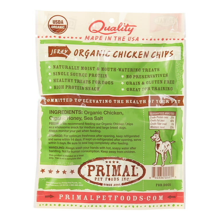Primal Jerky Grain Free Organic Chicken Chips Dog Treats Primal Jerky Grain Free Organic Chicken Chips Dog Treats