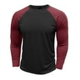thumbnail image 5 of Dagegui Mens Raglan Long Sleeve Shirts Crewneck Baseball T-Shirts Trendy Color Block Tees Outdoor Athletic Pullover Tops Black XL, 5 of 6