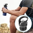 thumbnail image 6 of Sports Water Bottle Straw Lid, 12 Oz, 18 Oz, 21 Oz, 24 Oz Leak Proof Straw Cap, Flip Cap, 4 Straw,4 Cleaning Brushes, 6 of 9