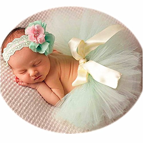 Fashion Unisex Newborn Girl Baby Outfits Photography Props Headdress Tutu Skirt 