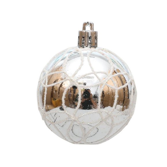 B 6 Pcs Boules de Noël Ornements Peints Décoration d'Arbre de Noël en Plastique Bricolage Artisanat Diamètre 6Cm