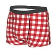 thumbnail image 2 of Balery Red Checkboard Men's Boxer Briefs, Soft and Breathable Cotton Underwear with nylon Waistband-XX-Large, 2 of 9