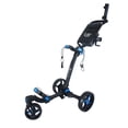 thumbnail image 2 of Axglo V2 Golf Push Cart - 3-Wheel - Patented 1-Step Folding System - Black/Blue, 2 of 4