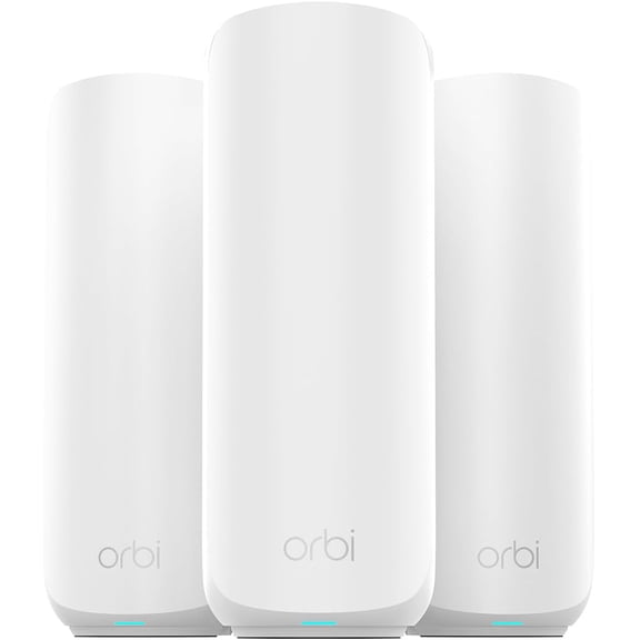 Restored : NETGEAR Orbi 370 Series Dual-Band WiFi 7 Mesh Network System for Home (RBE373) Wireless Router + 2 Extenders, Security Features, 5 Gbps, 2.5GB Internet Port, BE5000 (Refurbished)
