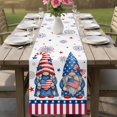 thumbnail image 4 of 4th of July Table Runner 72 Inches, Red Blue Gnomes Independence Day Stars Striped Bed Runner Dresser Scarves Tabletop for Indoor Outdoor Parties/Ceremony/Banquet, 14" x 72", 4 of 9