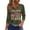 Army Green, variant on 250 Years American Flag Women's Henley Shirt 1776-2026 USA 250th Anniversary 3/4 Sleeve V Neck Button Down Tee