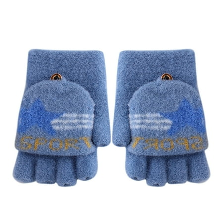 

Relanfenk Baby Gloves Mittens Children Kids Winter Warm Knitted Convertible Flip Top Fingerless Gloves