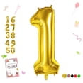 thumbnail image 1 of Globo con números, 40 cm, dorado, 0-9, para fiesta de cumpleaños, 1 of 9