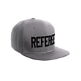 thumbnail image 2 of Classic Snapback Referee Hat High Profile Flat Bill Visor Adjustable Back Cap, Grey Black, 2 of 3