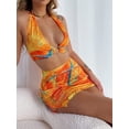 thumbnail image 4 of Okbabeha Female Dress, Geometric Pattern Print V-Neck Sleeveless One-Piece, 4 of 5