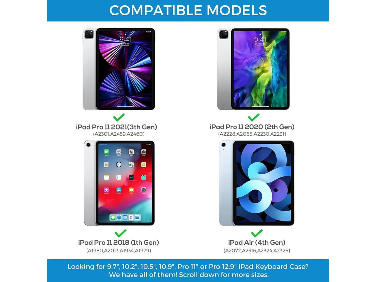 Touchpad Keyboard Case for iPad Air 5 10.9 inch 2022 / iPad Air 4 10.9 inch 2020 / iPad Pro 11 2021/2020/2018 with Multi-Touch Trackpad / Pencil Holder, 360° Rotatable,7 Color Backlit