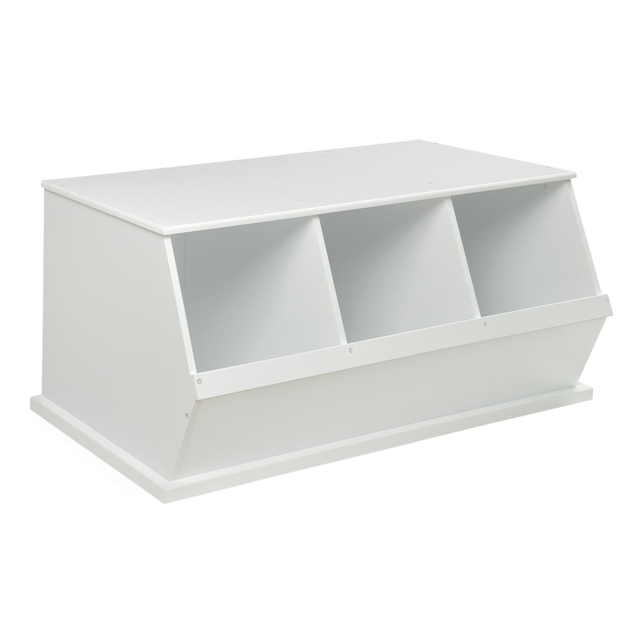 Badger Basket Children's 3-Bin Stackable Wooden Storage Cubby 5.2 Cu ft.- White