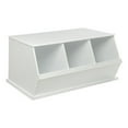 thumbnail image 6 of Badger Basket Children's 3-Bin Stackable Wooden Storage Cubby 5.2 Cu ft.- White, 6 of 10