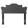 thumbnail image 6 of Headboard, King California Size, Charcoal Grey Gray, Velvet, Modern Contemporary Mid-Century French Country, Mid Century Bedroom Master Guest Suite Room, 6 of 9