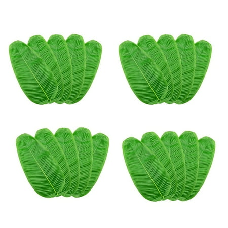 

20PCS Artificial Banana Leaves Faux Tropical Leaves for Hawaiian Luau Table Runner Centerpiece Place Mat