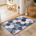 thumbnail image 2 of Entryway Rug 2'x3', Navy Blue Grey Kitchen Runner Rugs Non-Slip Carpet Mats, Modern Abstract Art Geometric Bedside Rugs Runners Washable Floor Carpet for Bathroom Laundry Room, 2 of 8