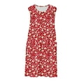 thumbnail image 4 of DailyTrove Women's Sleeveless V Neck Floral Print Knee Length Dress, Versatile Outerwear for Summer Casual Gatherings Seasonal Charm, 4 of 6