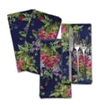 thumbnail image 2 of "S4Sassy Blue Leaves & Peony Floral Printed Dinning Tableware Fabric Cocktail Napkin Set 20 x 20""(Pack of 6)", 2 of 8