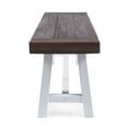 thumbnail image 6 of GDF Studio Bowman Outdoor Acacia Wood Benches, Set of 2, Sandblasted Dark Brown and White, 6 of 7