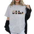 thumbnail image 2 of Book Lover Cat Graphic T-Shirt for Women, Cute Reading Cat Shirt, Library Bookish Short Sleeve Tee, 2 of 5