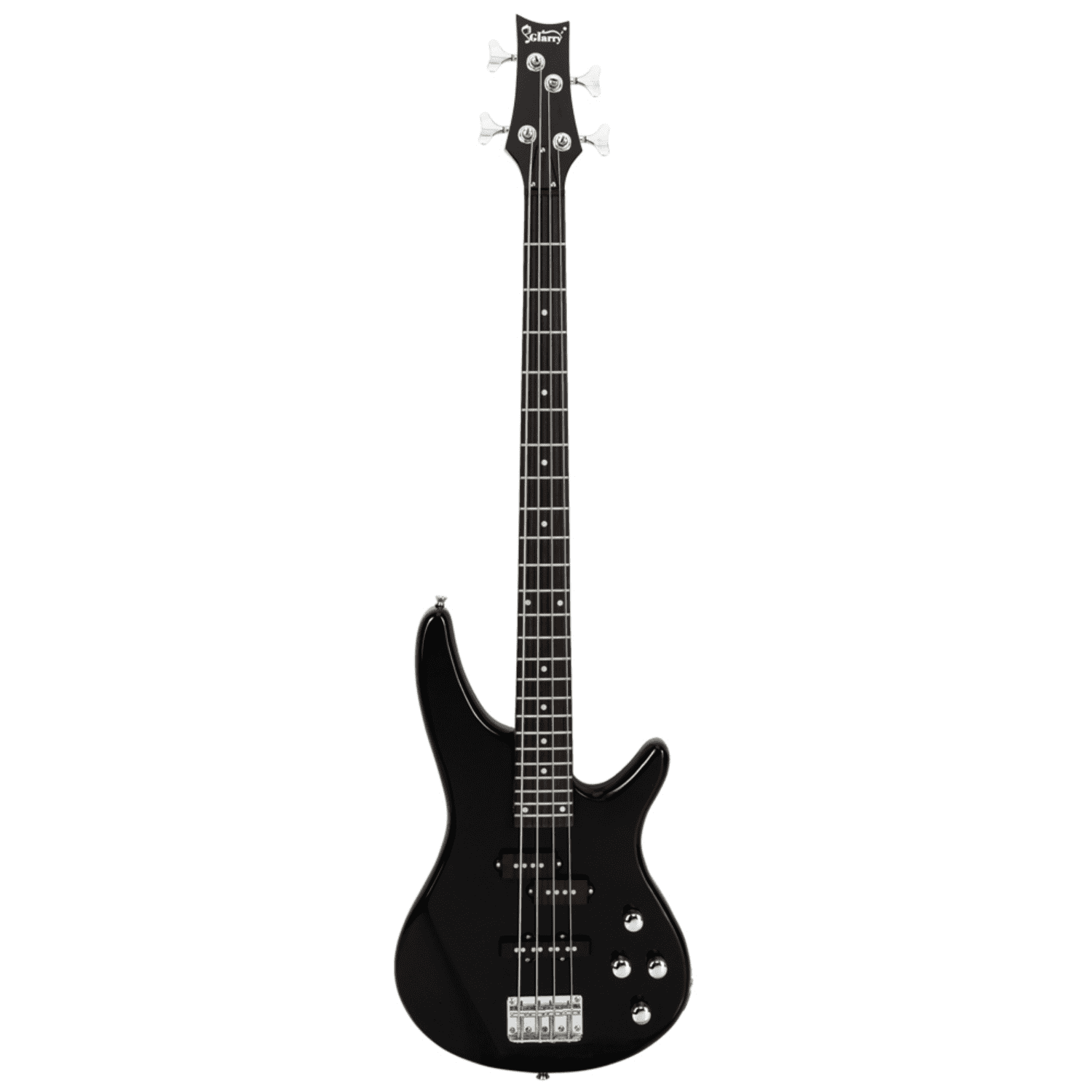 Hassch 4 String Electric Bass Guitar, 44 inch Bass Kit with Bag, Strap, Plectrum, Amp Wire and Wrench Tool, Black