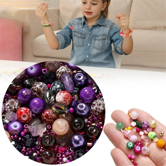Kit de Fabrication de Bijoux en Perles de Verre pour Bracelets, Perles d'Artisanat Exquises pour Projets Créatifs et Cadeaux, Améliore le Plaisir Artistique Quotidien (g)