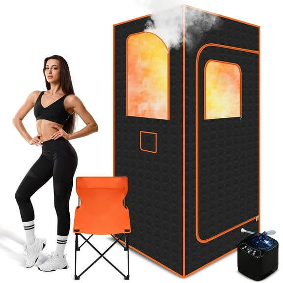 Nygira Portable Sauna Box, 3L 1200W Steam Sauna for Home with Remote Control, Folding Chair, 9 Levels, Full Body Sauna Tent for Relaxation, 31.5"x 31.5"x 71"