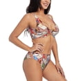 thumbnail image 2 of Kdxio Gnomes Books Tea Cups Print Women's 2 Piece High Waisted Wrap Spaghetti Strap Summer Swimsuit Bikini Set-XX-Large, 2 of 7