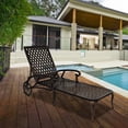 thumbnail image 5 of VINGLI Aluminum 3-Position Adjustable and Wheels Outdoor Chaise Lounge Chair Bronze, 5 of 6