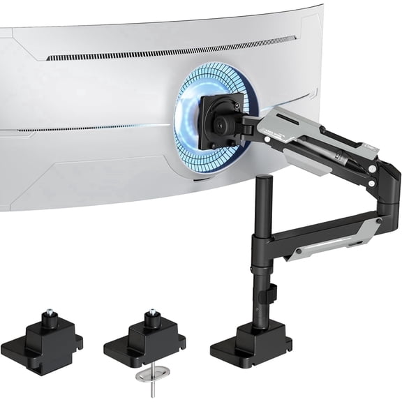 ARES WING CoreArm Single Monitor Arm for 24"-57" Ultrawide Screens, Heavy Duty Desk Mount Holds 66 lb, VESA 75x75 100x100 200x200, Black
