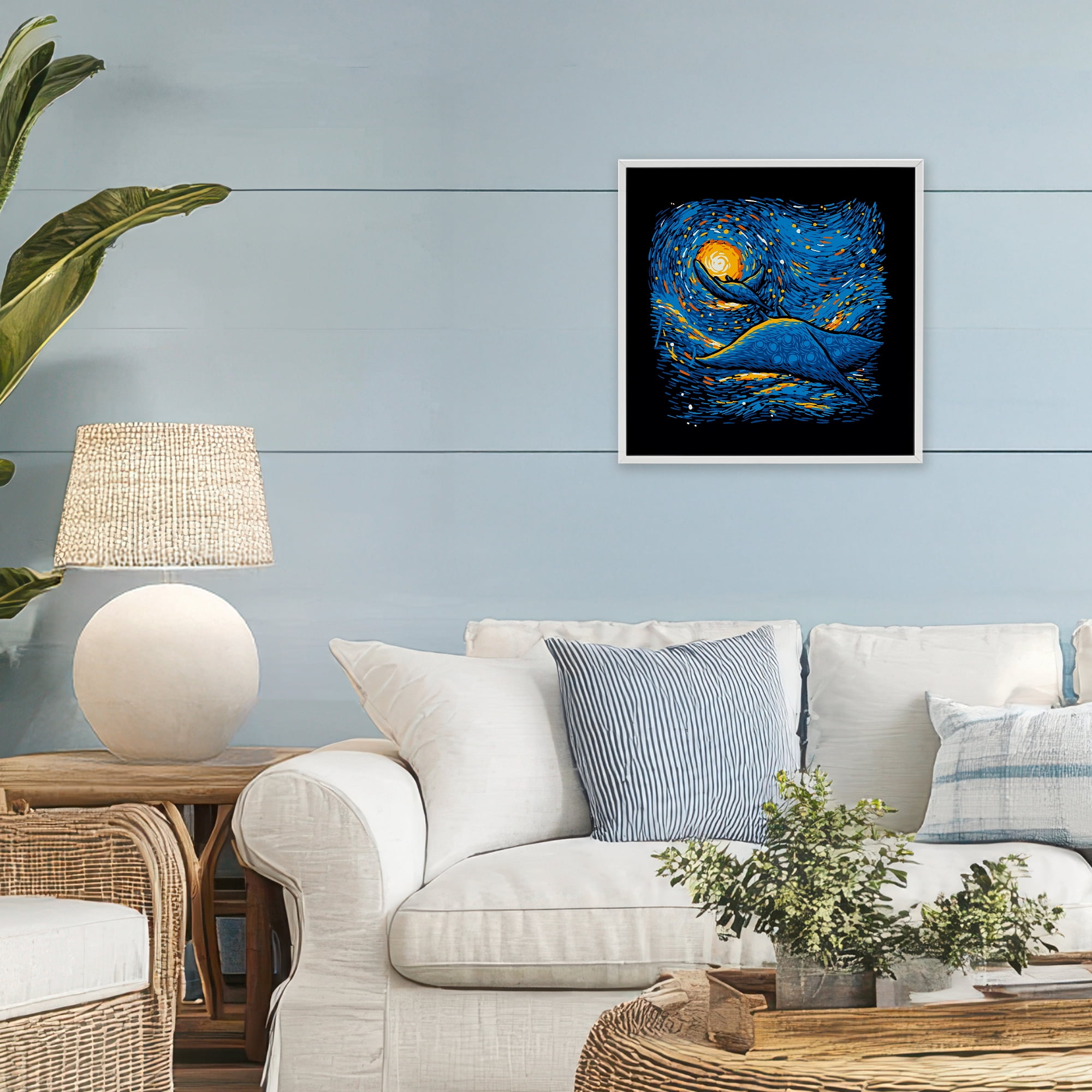 Stupell Industries Impressionist Manta Rays White Framed Giclee Art, design by Tobe Fonseca