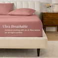 thumbnail image 4 of Bare Home 100% Organic Cotton Fitted Sheet - Percale Weave  - Full,  Dusty Rose, 4 of 10