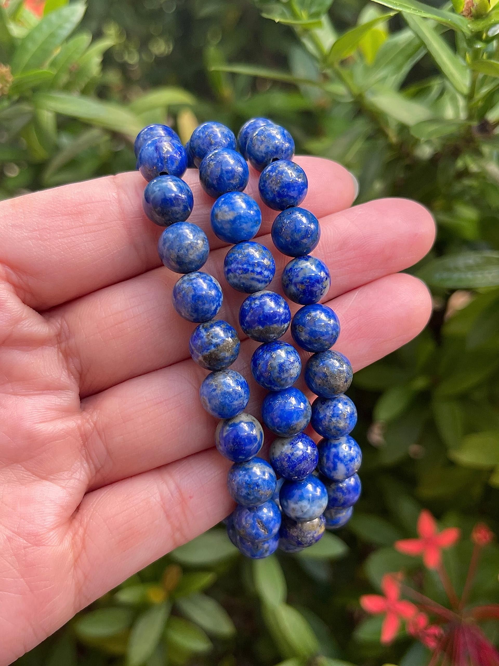 Lapis Lazuli Crystal Bead Bracelet 8mm, Wholesale Genuine Lapis Lazuli Stretch Gemstone Bracelet, Gift for Men & Women (2)