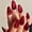 Aglare Garnet, variant on Red Eyes Press Nails Short Almond, Gel Kit, Ombre Rouge Glitter Glue Stiletto, Scarlet Medium Oval Stick False Set for Women