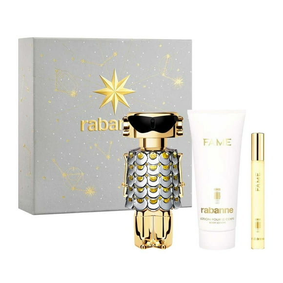 SET FAME 3PZS 80ML EDP SPRAY/ BODY LOTION 100ML/ 10ML EDP SPRAY