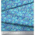thumbnail image 3 of Soimoi Blue Cotton Duck Fabric Facets Triangle Geometric Print Sewing Fabric Yard 42 Inch Wide, 3 of 3