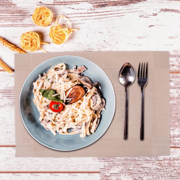FELTECHELECTR 6-Piece Beige Western Style Placemat Set for Kitchen and Dining Table Decor, Ideal for Holiday and Everyday Use