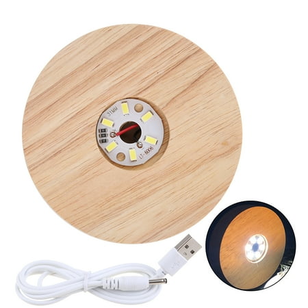 

1 Piece LED Night Light Wooden Holder Display Stand for Crystals Glass Ball Illumination Lamps Accessories for Touch Con