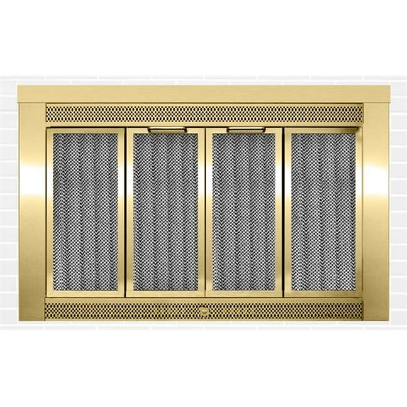 Traditional Fireplace Doors, Antique Brass - 46 lbs