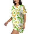 thumbnail image 2 of Kdxio St Patrick's Day1 Print Pajamas Sets for Women Short-Sleeved Pjs with Lounge Shorts Two Piece Sleepwear S-4XL, 2 of 8