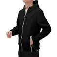 thumbnail image 2 of BODOAO Lightweight Rain Jacket for Women Oversized Sun Protection Windbreaker Uni Cycling Coats Packable Hiking Travel Quick Dry Tops with Hood Summer and Autumn Men Windproof Zippers Coat Black L, 2 of 3