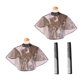 thumbnail image 3 of BESTYASH 1Jgo Accesorios De Peluquería Wai Cloth Y Mandil Marrón Lavable Para Corte Y Peinado, 3 of 8