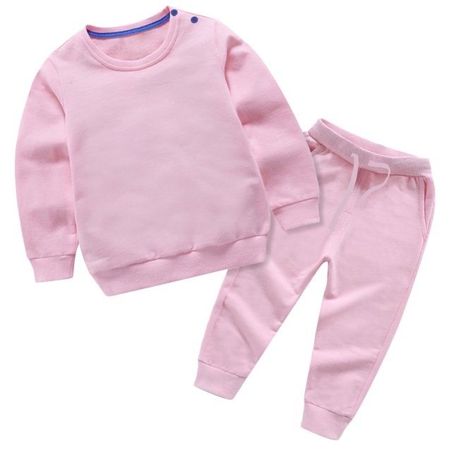 MeetoTime Ensemble 2 Pcs Filles Garçons Basique Pull et Pantalon de Jogging Coton pour Tout-Petits Enfants