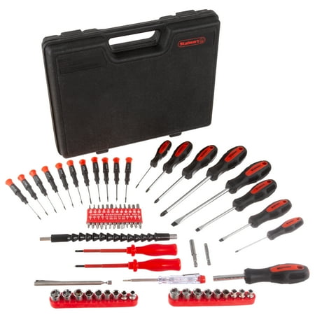 Home Workshop - Screwdriver Set– 70 Piece SAE and Metric Heat Treated Hand Tool Kit with Carrying Case and Magnetized Tips for Home, Garage or Workshop by Stalwart
