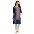 thumbnail image 2 of Round Neck Printed Kurta - Medieval Blue-X Small, 2 of 6