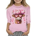 thumbnail image 1 of Hfolob Hauts pour Filles T-Shirt de Mode avec Manches Courtes pour la Saint-Valentin. T-Shirts pour Enfants, 1 of 4