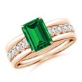 thumbnail image 4 of ANGARA Emerald-Cut Lab Grown 1.5 Ct Emerald Two Tone Engagement Ring for Women in 14K Rose Gold (Size-8x6mm) | May Birthstone, Anniversary, Jewelry Gift for Women | Lab-Grown Emerald Ring, 4 of 9