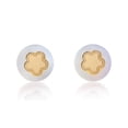thumbnail image 1 of Aretes de oro 14k GIALLO Broquel Estrella perlada de oro amarillo con madre perla, 1 of 4