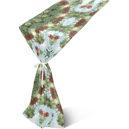 

Hyjoy Table Runner Green Mandala Machine Washable Non-Slip Farmhouse Table Runners for Dinner Party Holidays Home Decor 13 x 70 Inch